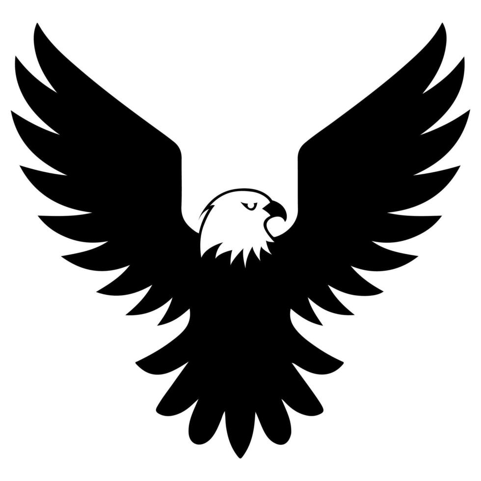 Black and white Eagle silhouette design vector