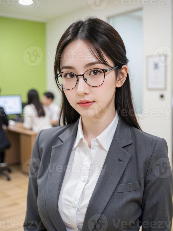 A young asian woman in a business suit photo