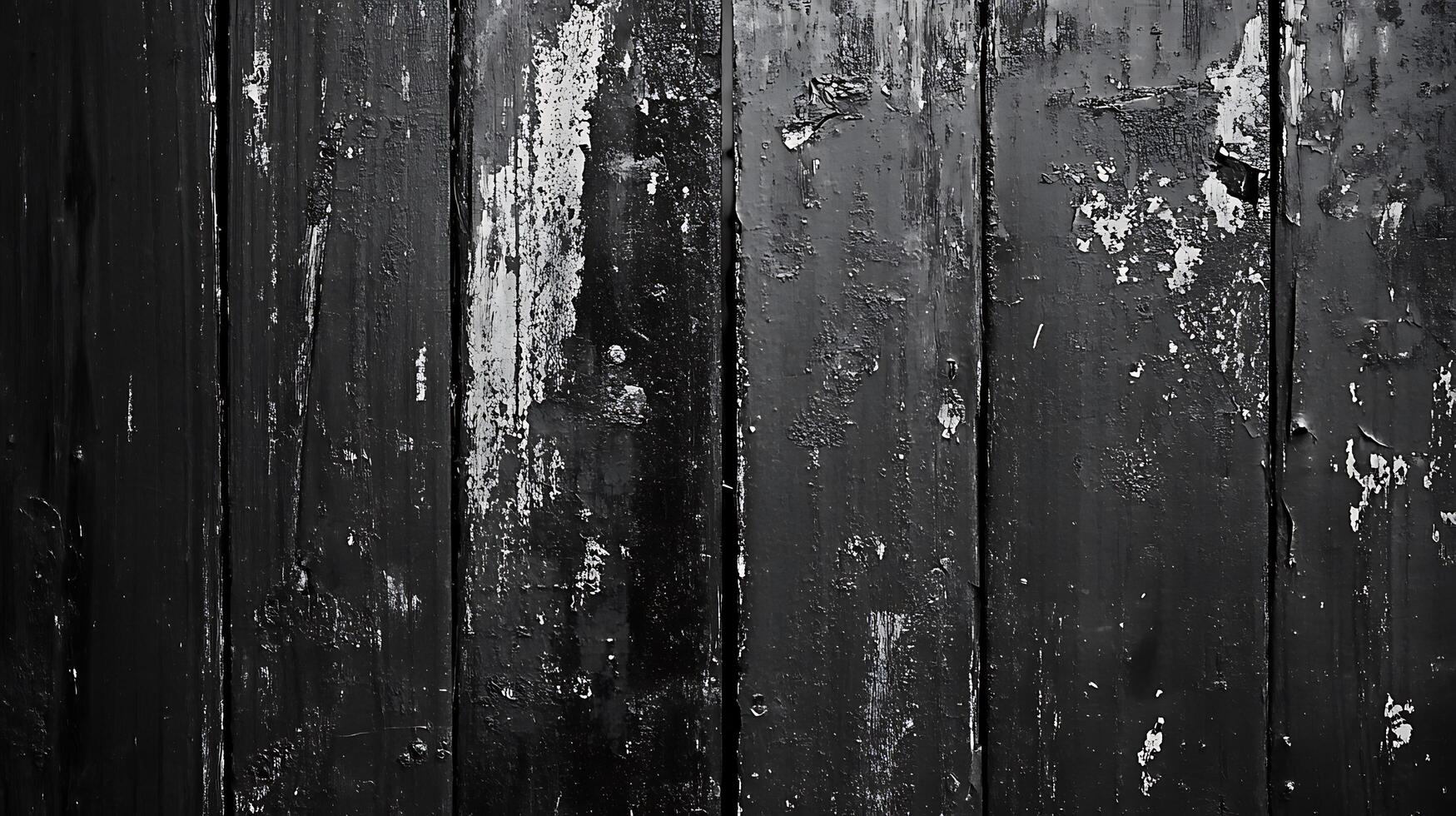 Weathered black wooden planks texture showing signs of wear creating an aged rustic and textured surface Ideal for adding depth to designs photo