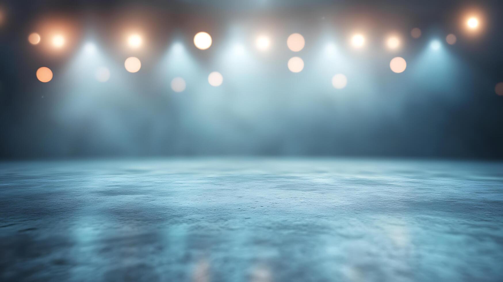 An atmospheric stage illuminated by soft overhead spotlights A sense of performance and anticipation fills the space Dramatic lighting photo