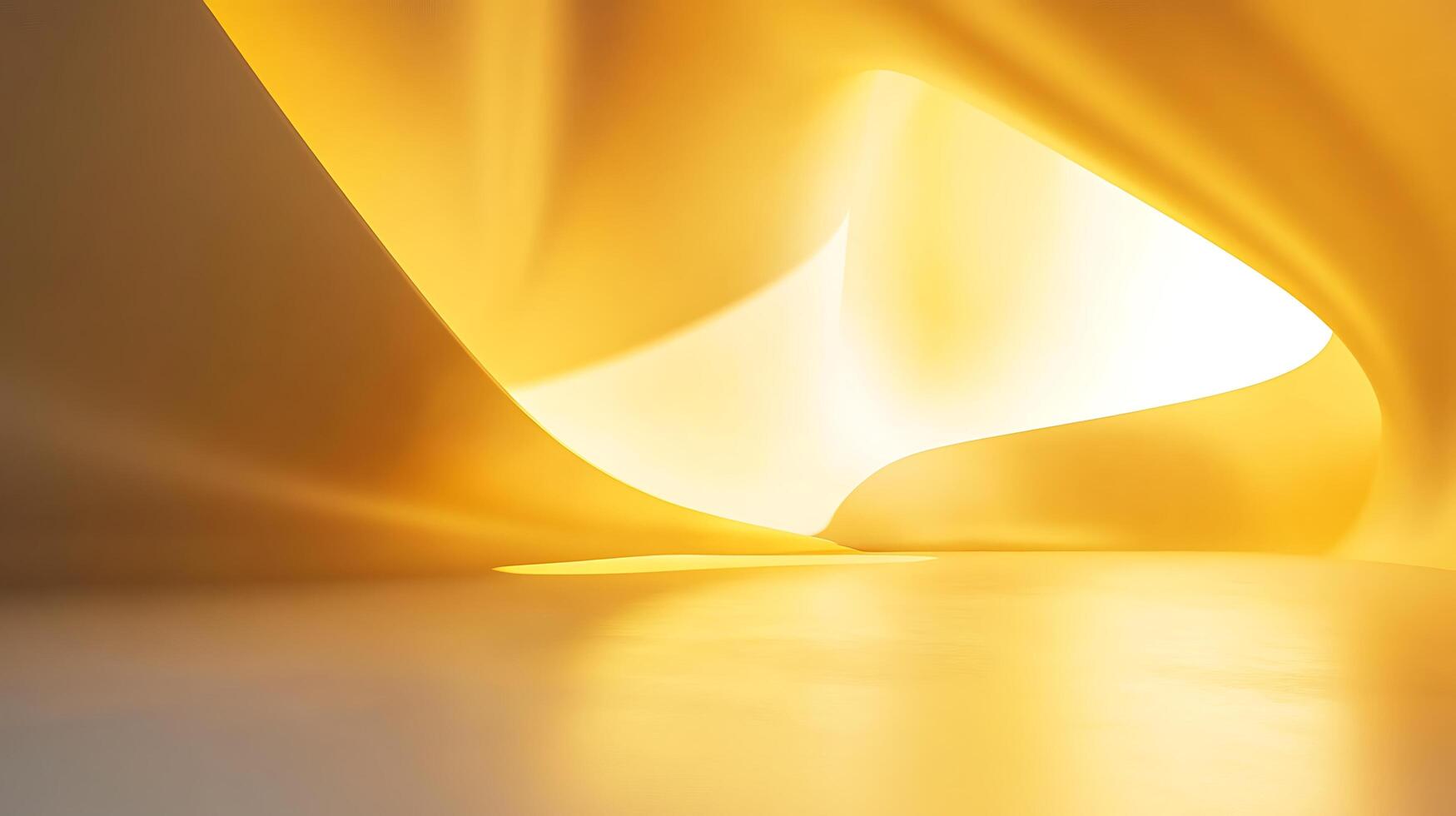 Abstract yellow light curves in soft design photo