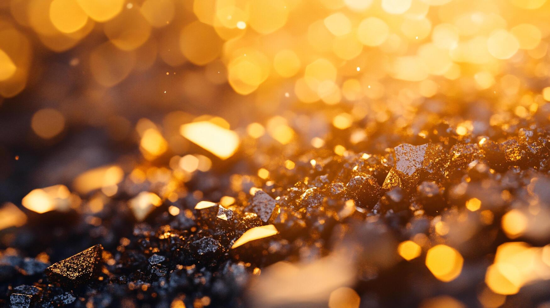 A blurry image of a pile of rocks with a yellowish tint photo