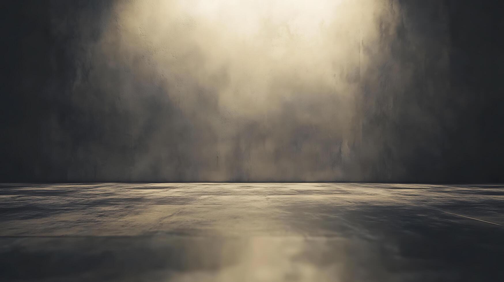 Mysterious Light on Dark Foggy Wall in Studio photo