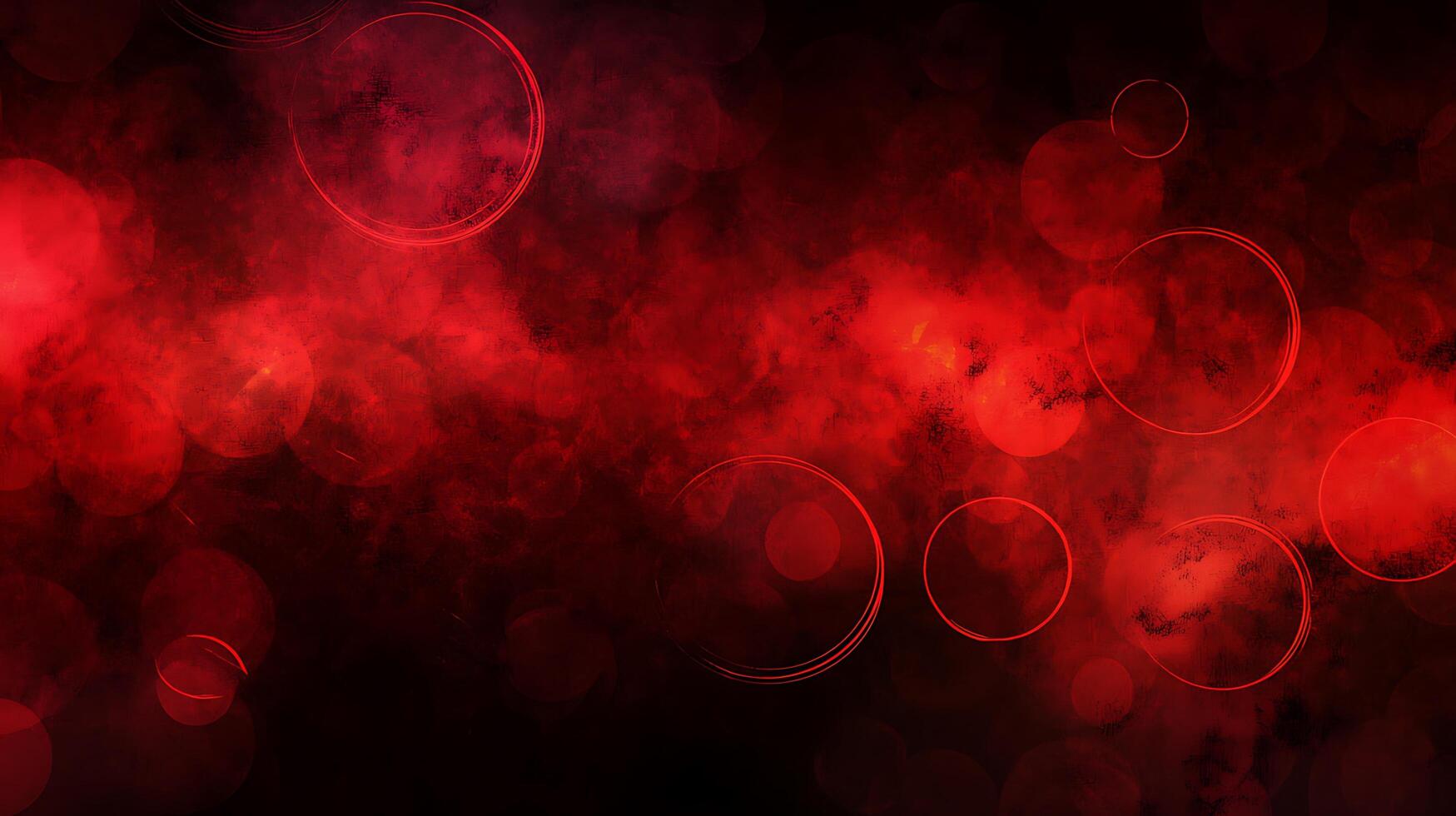 Vibrant red abstract background with floating circular shapes reminiscent of nebulae and glowing bokeh A burst of color and energy photo