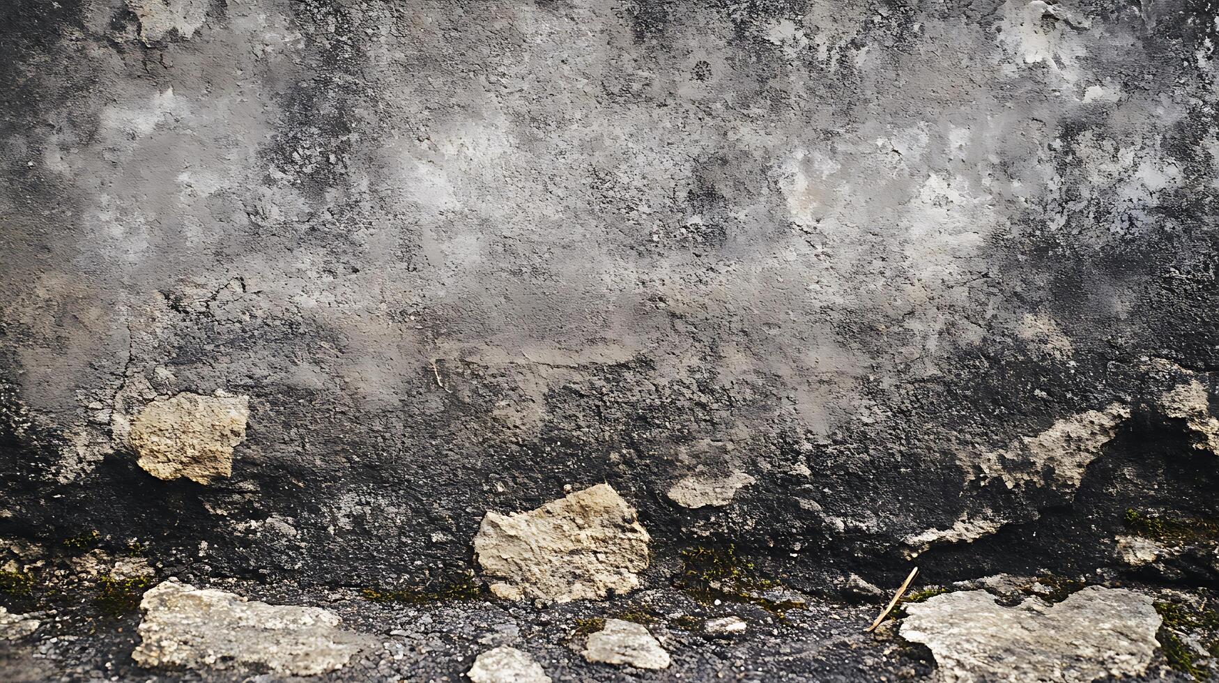 A wall with a lot of rocks and dirt on it photo