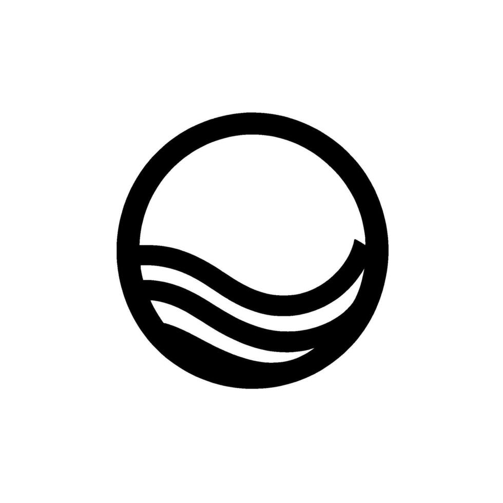 Minimalist Black and White Depicting a Sphere with Watery Waves Against a Textured, Creamy Background. vector