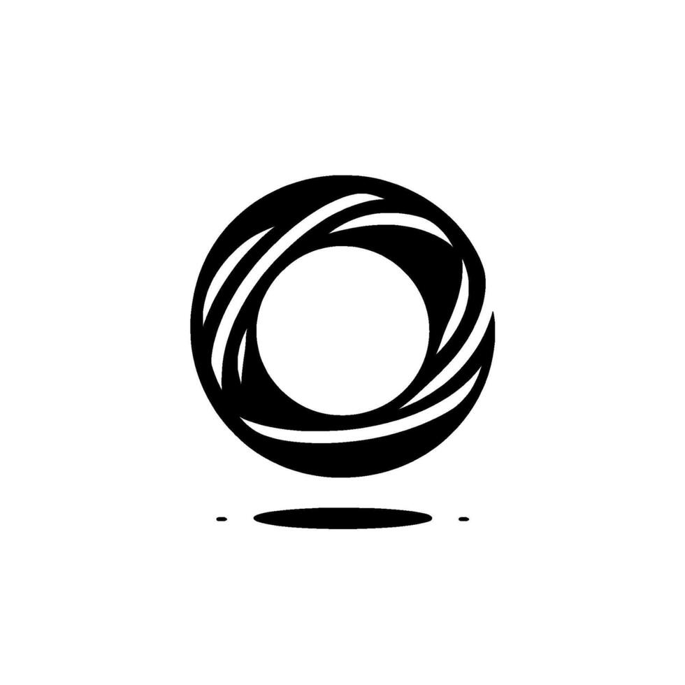 Abstract Black Swirl , Isolated Against a Clean White Background, Emphasizing Simplicity and Modern Aesthetic. vector