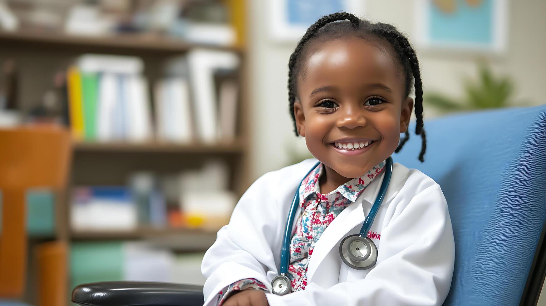 Adorable child dressed as a doctor radiating joy and confidence The future looks bright for this aspiring healthcare hero photo