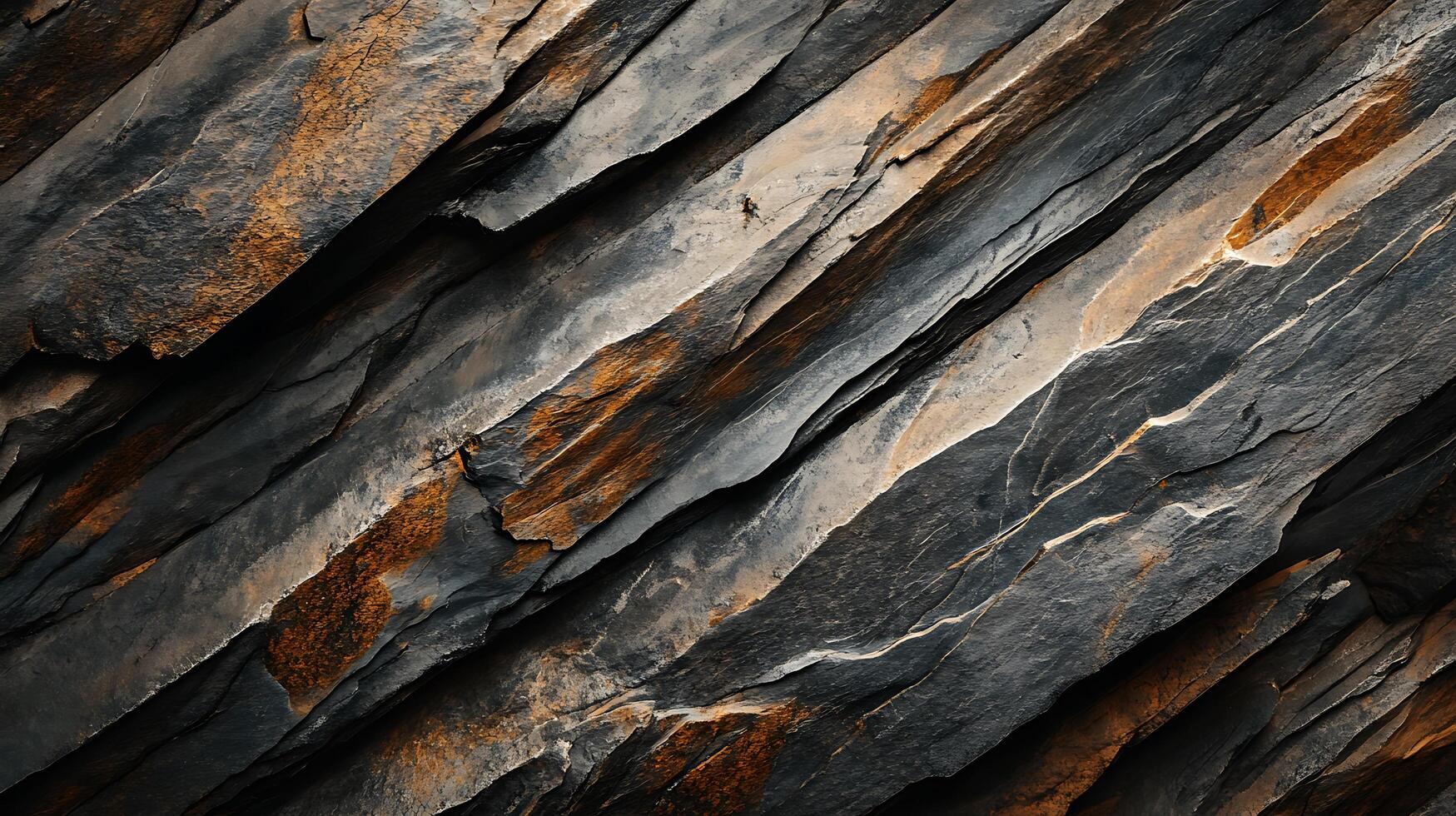 A rock wall with a brown and gray color scheme photo