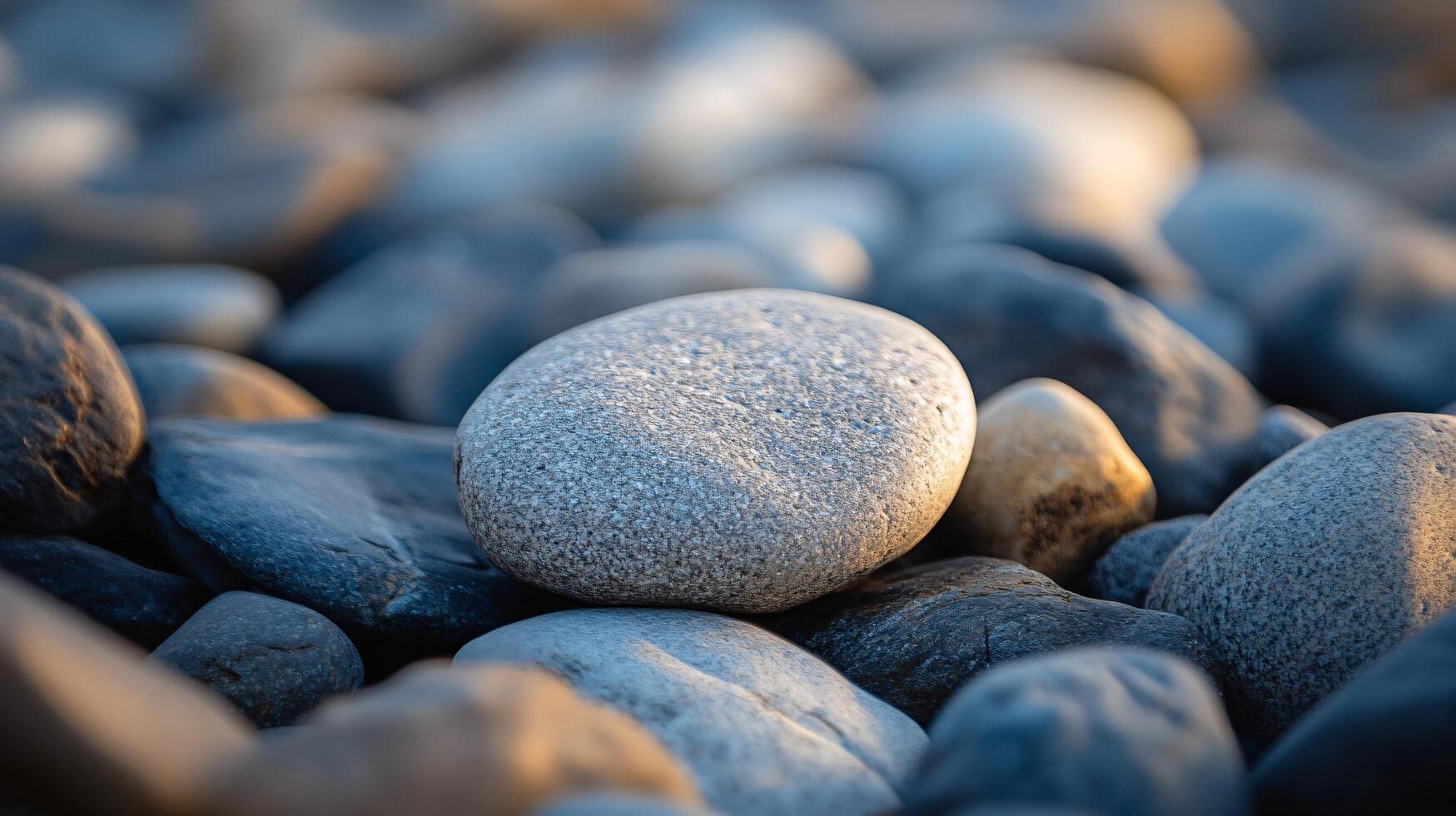 A rock is sitting on top of a pile of rocks photo