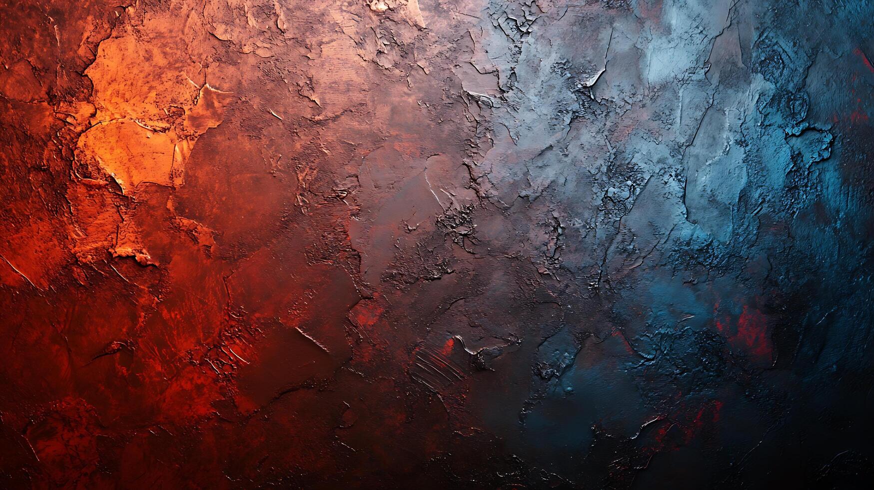 A wall with a red and blue background photo