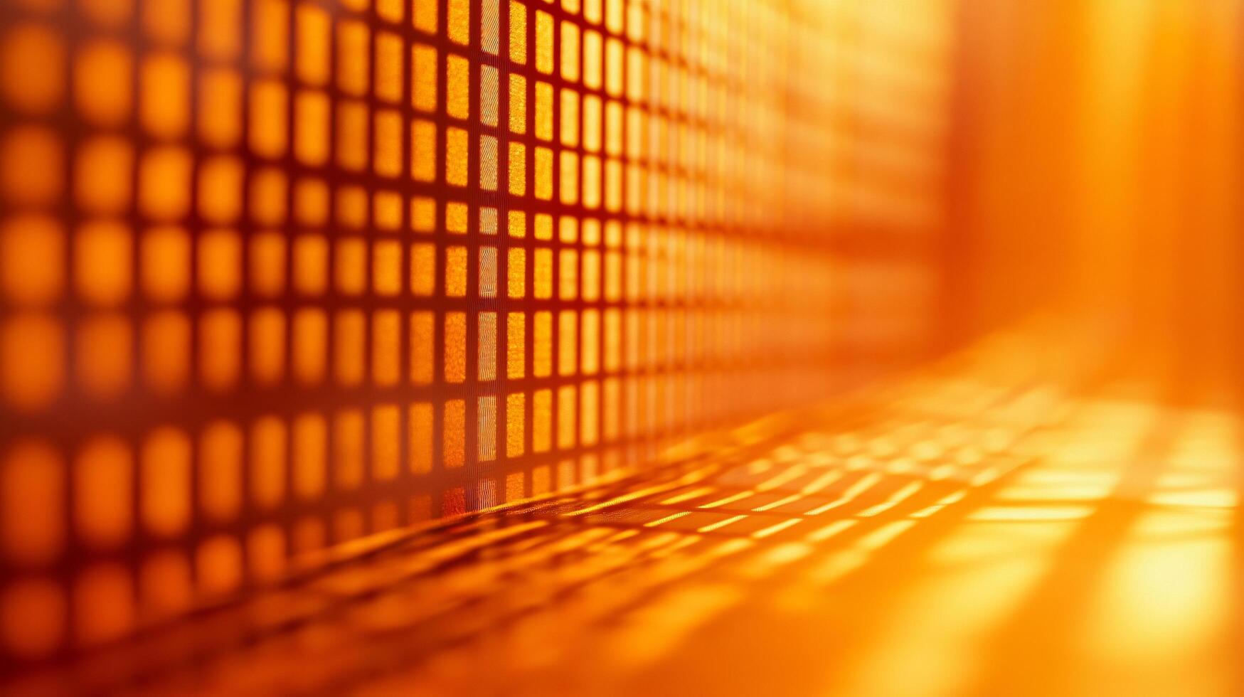 A wall with a lot of squares and a shadow on it photo