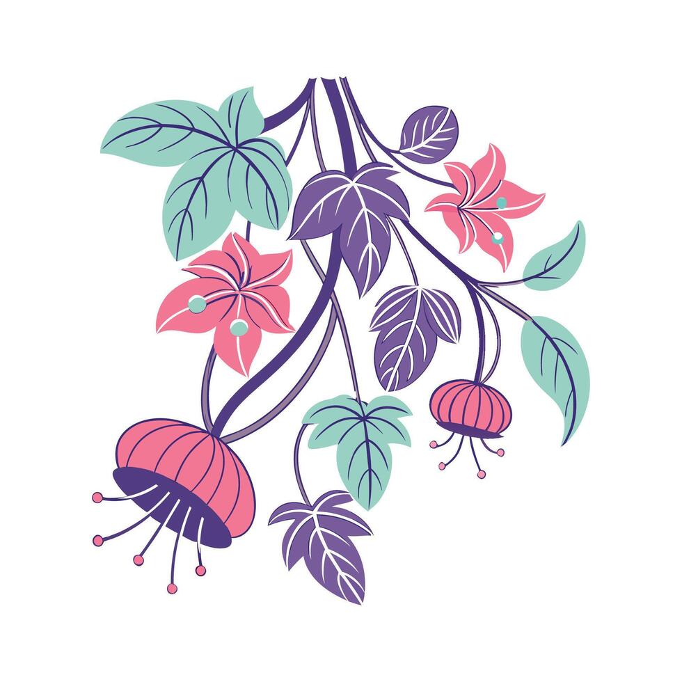 Stylish Jellybean Plant Illustration vector