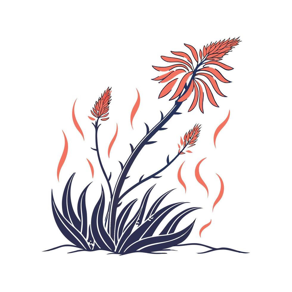 Elegant Pyromania Plant on Clean White Surface vector