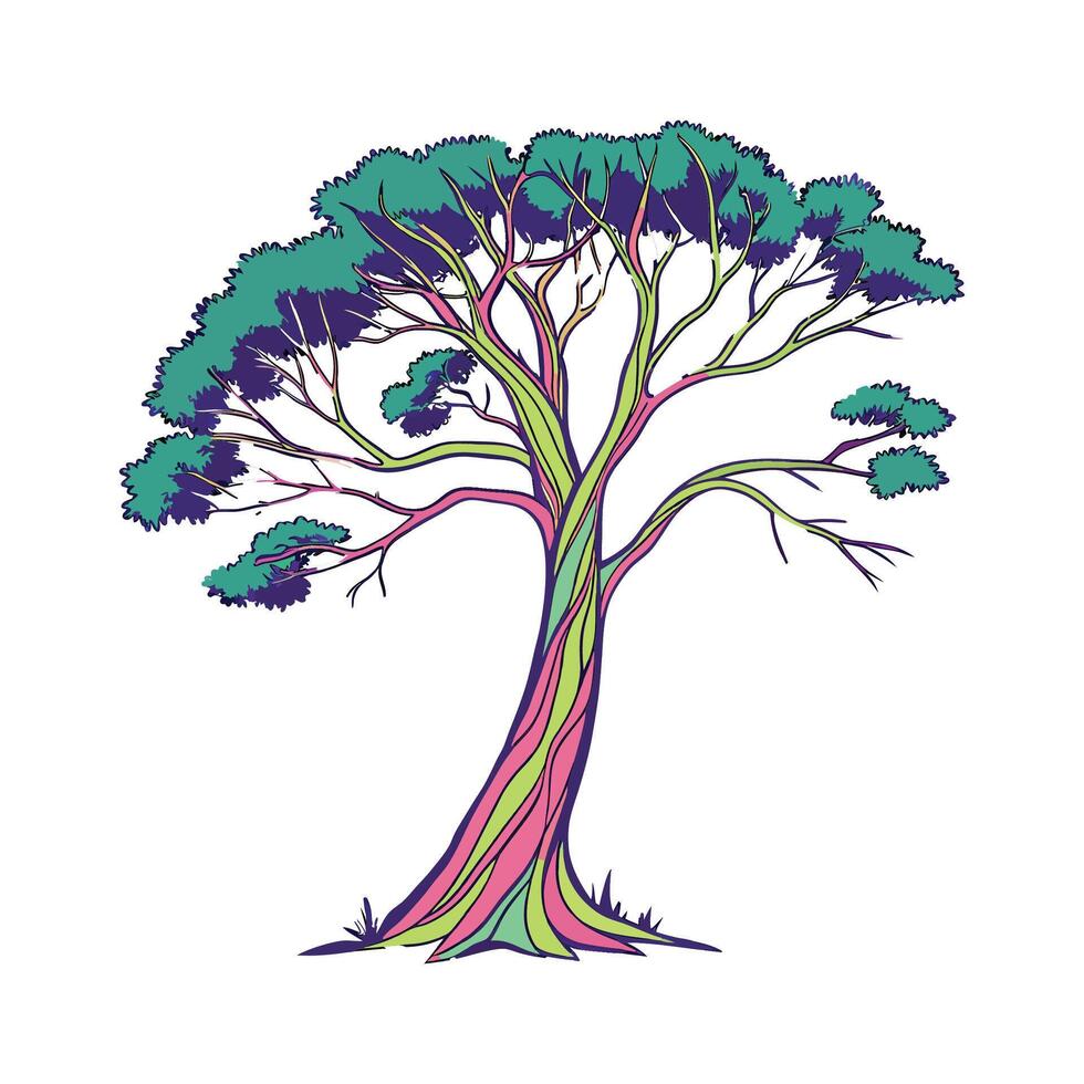 Elegant Rainbow Eucalyptus Plant Unique Design vector