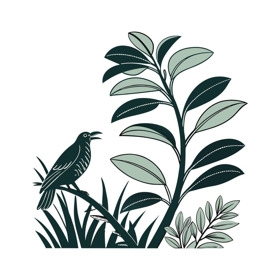 Stunning Raven ZZ Plant on Clean White Background vector