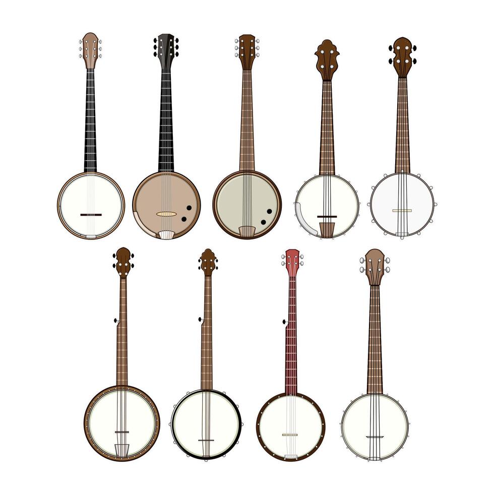 banjo set cartoon illustration sign vector