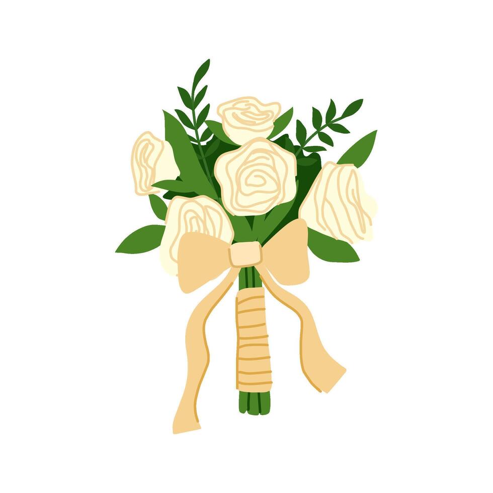 marriage bouquet wedding cartoon illustration vector