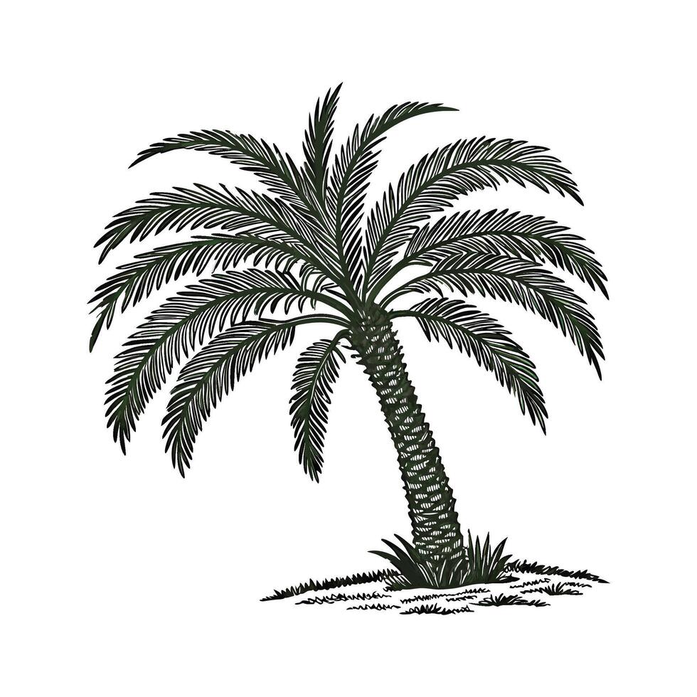 Vibrant Sago Palm Plant on White vector