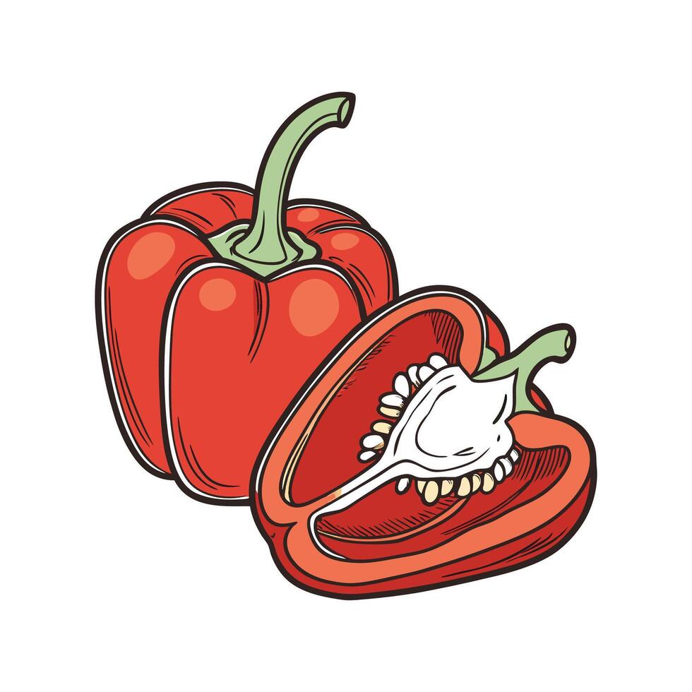 Charming Salsa Pepper Plant Display vector