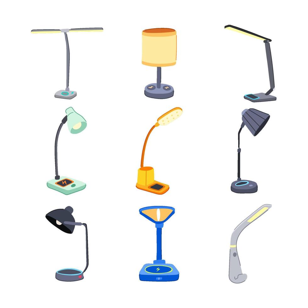 charging lamp wireless set . cartoon illustration vector