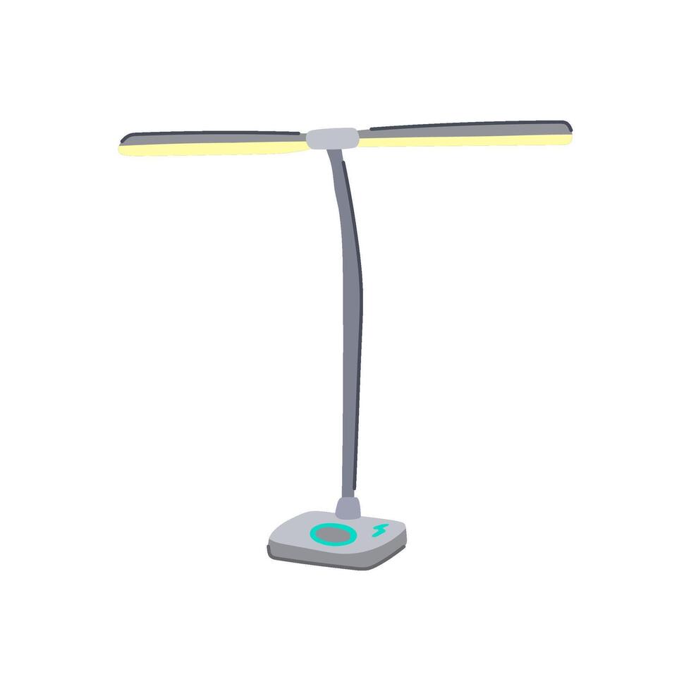 cordless charging lamp wireless cartoon illustration vector