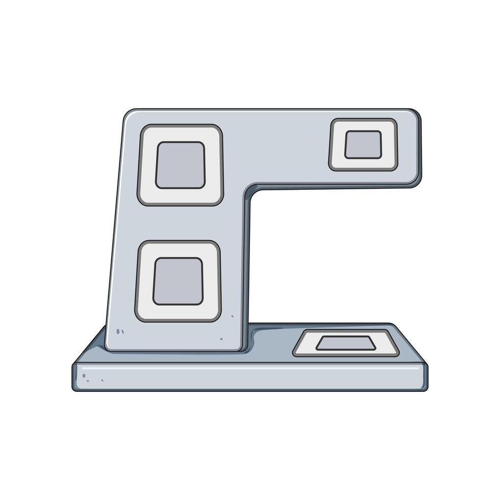 dock charging stand wireless cartoon illustration vector