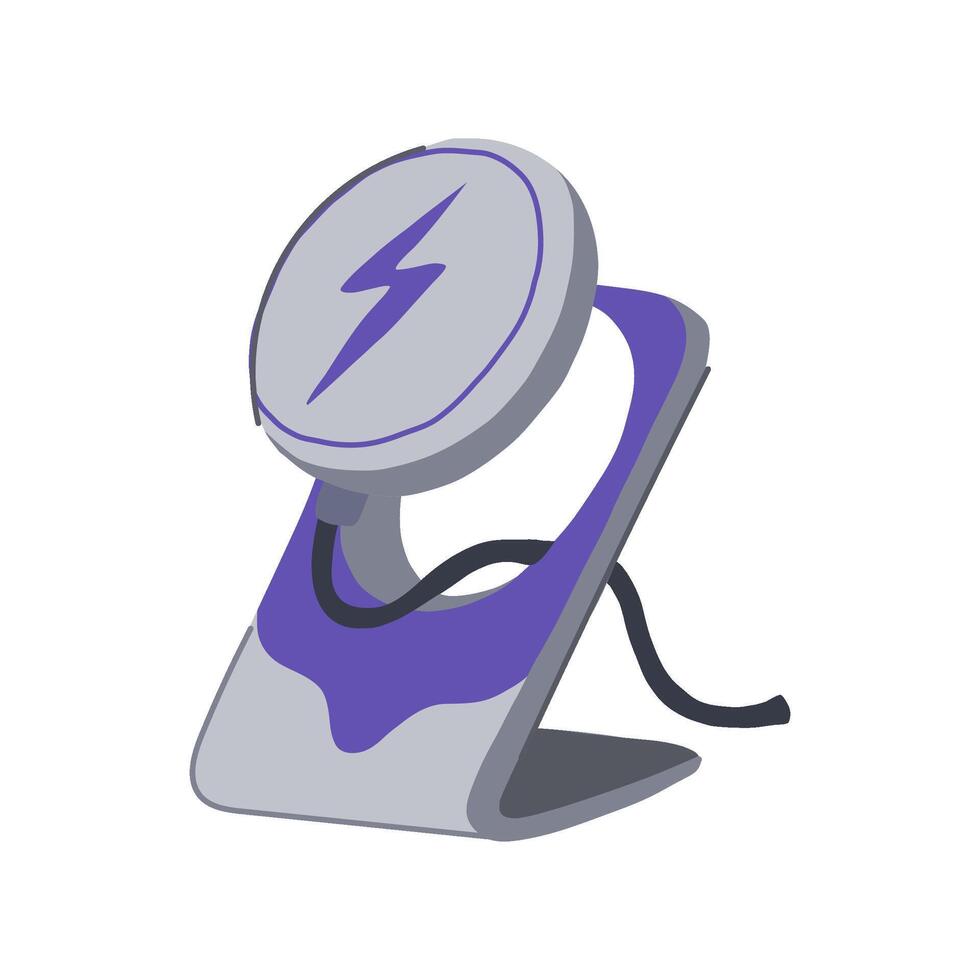 base charging stand wireless cartoon illustration vector