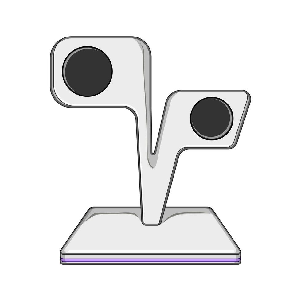 compact charging stand wireless cartoon illustration vector