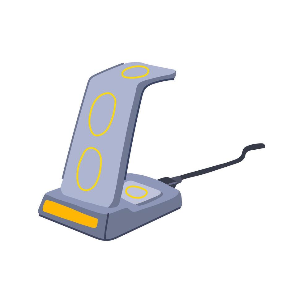shelf charging stand wireless cartoon illustration vector
