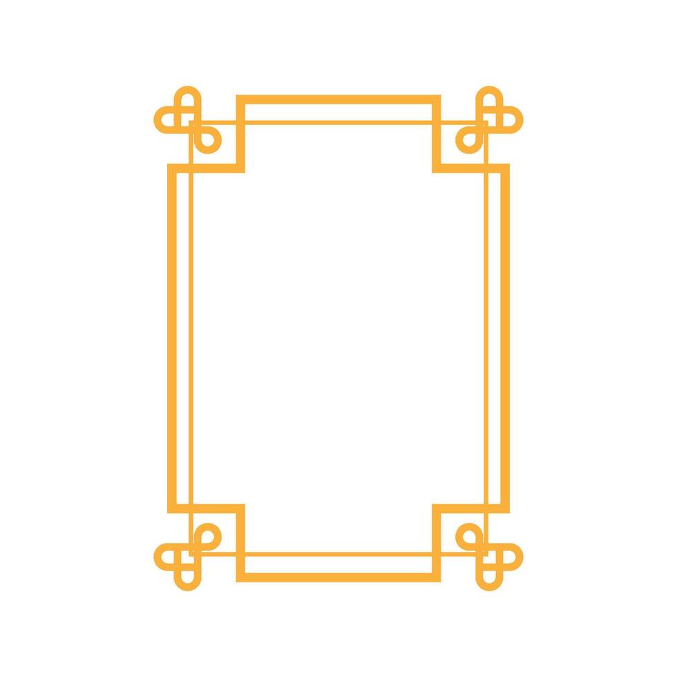 symmetrical chinese frame border cartoon illustration vector