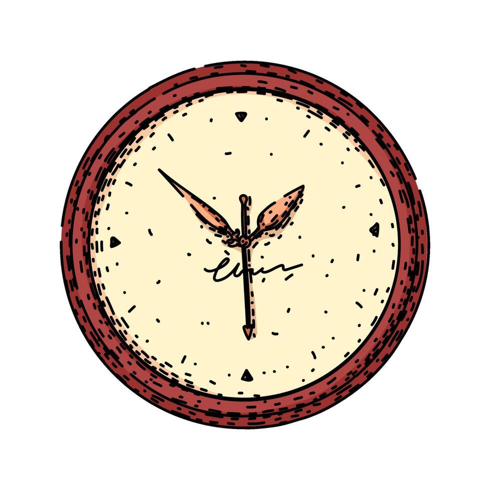 minute clock sketch hand drawn item sign vector