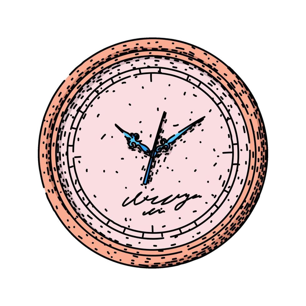 watch clock sketch hand sign vector