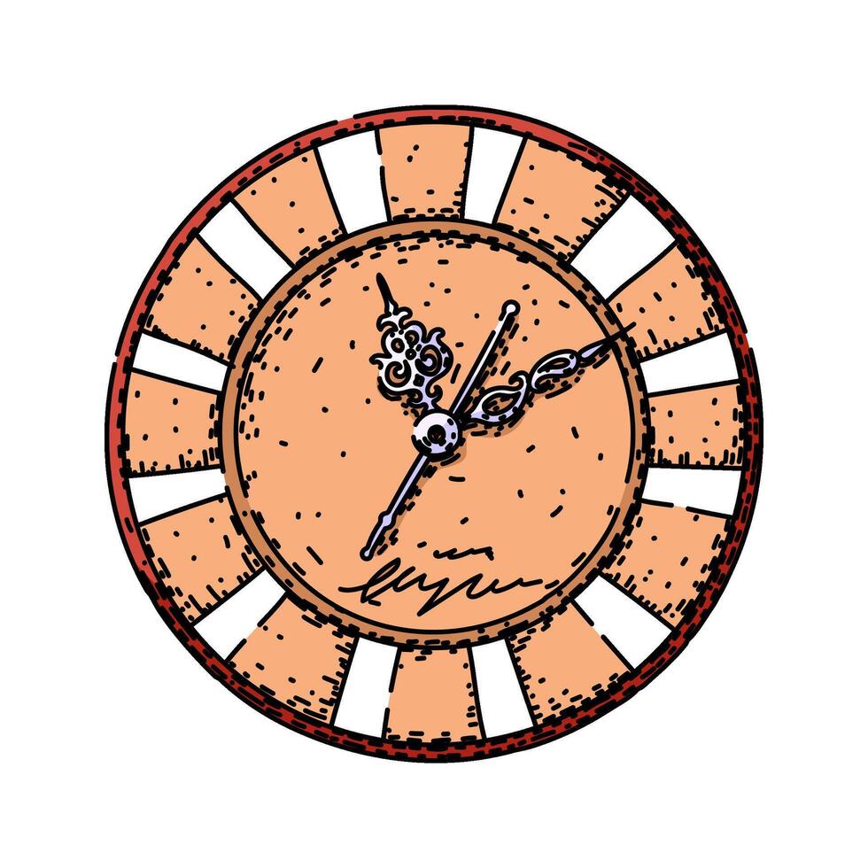 second clock sketch hand sign vector