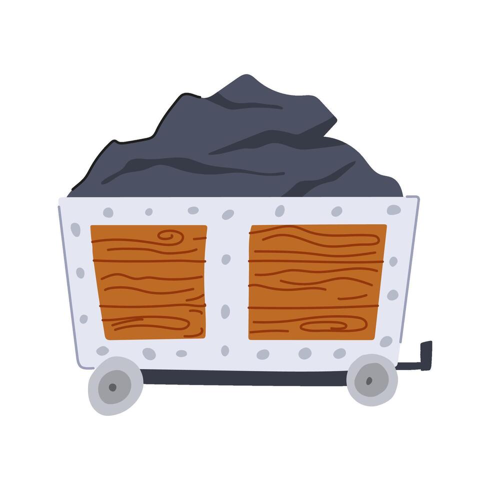 industry coal wagon cartoon illustration sign vector