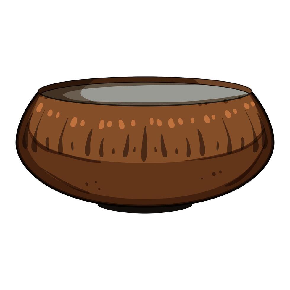 handmade decorative bowl cartoon illustration vector