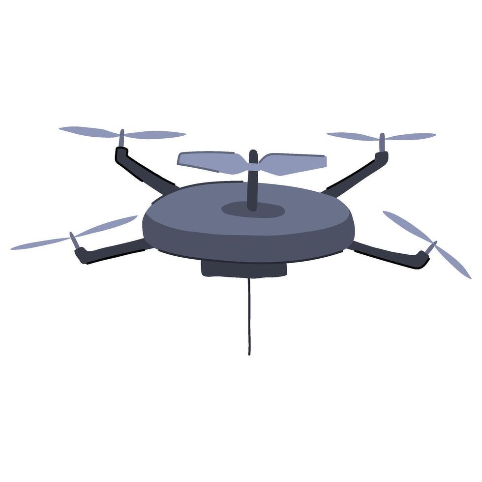 technology delivery drone cartoon illustration vector