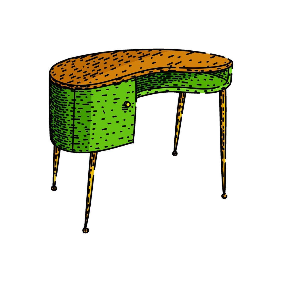 workspace desk sketch item drawn vector