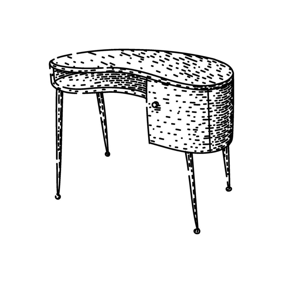 workspace desk sketch hand drawn item vector