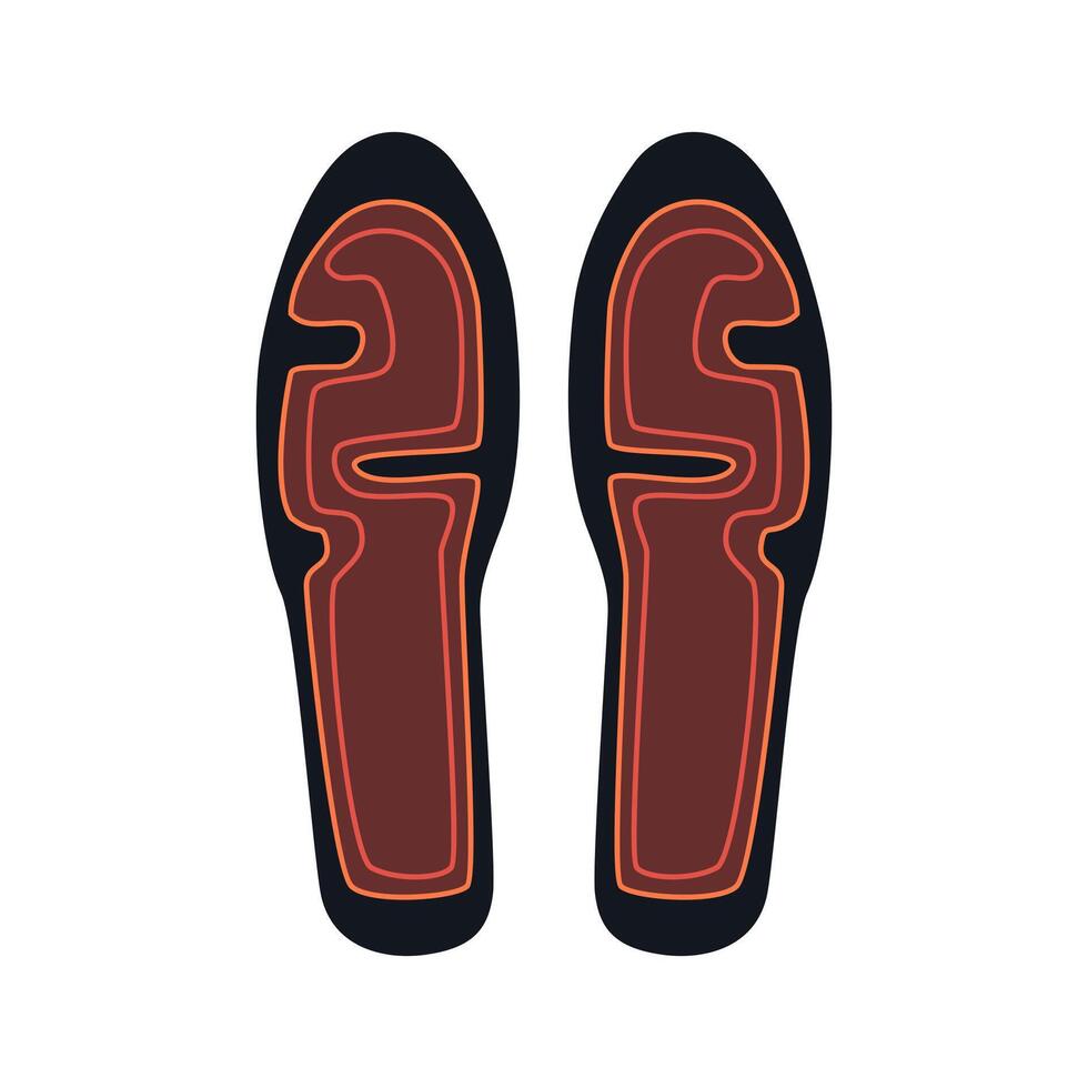 rechargeable electric heated insoles cartoon illustration vector
