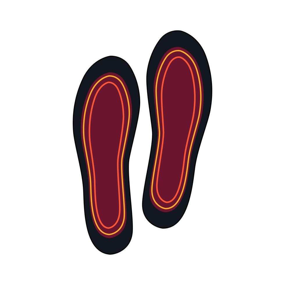 warmth electric heated insoles cartoon item illustration vector