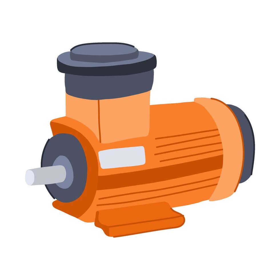 brushless electric motor cartoon illustration vector