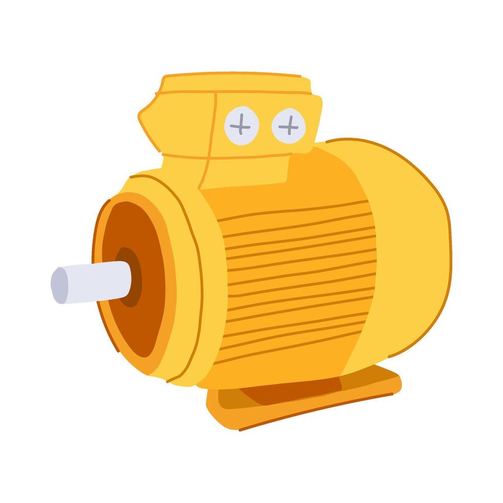 commutator electric motor cartoon illustration vector