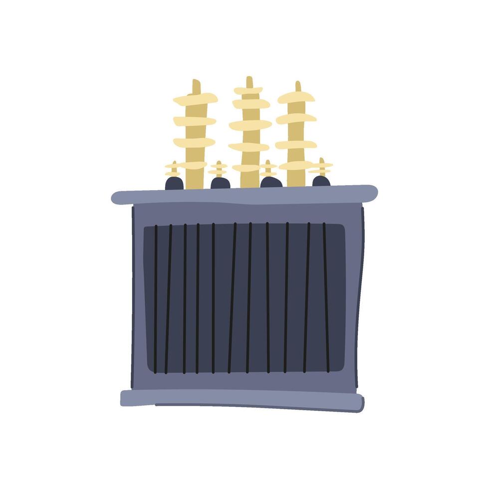 windings electrical transformer cartoon illustration vector