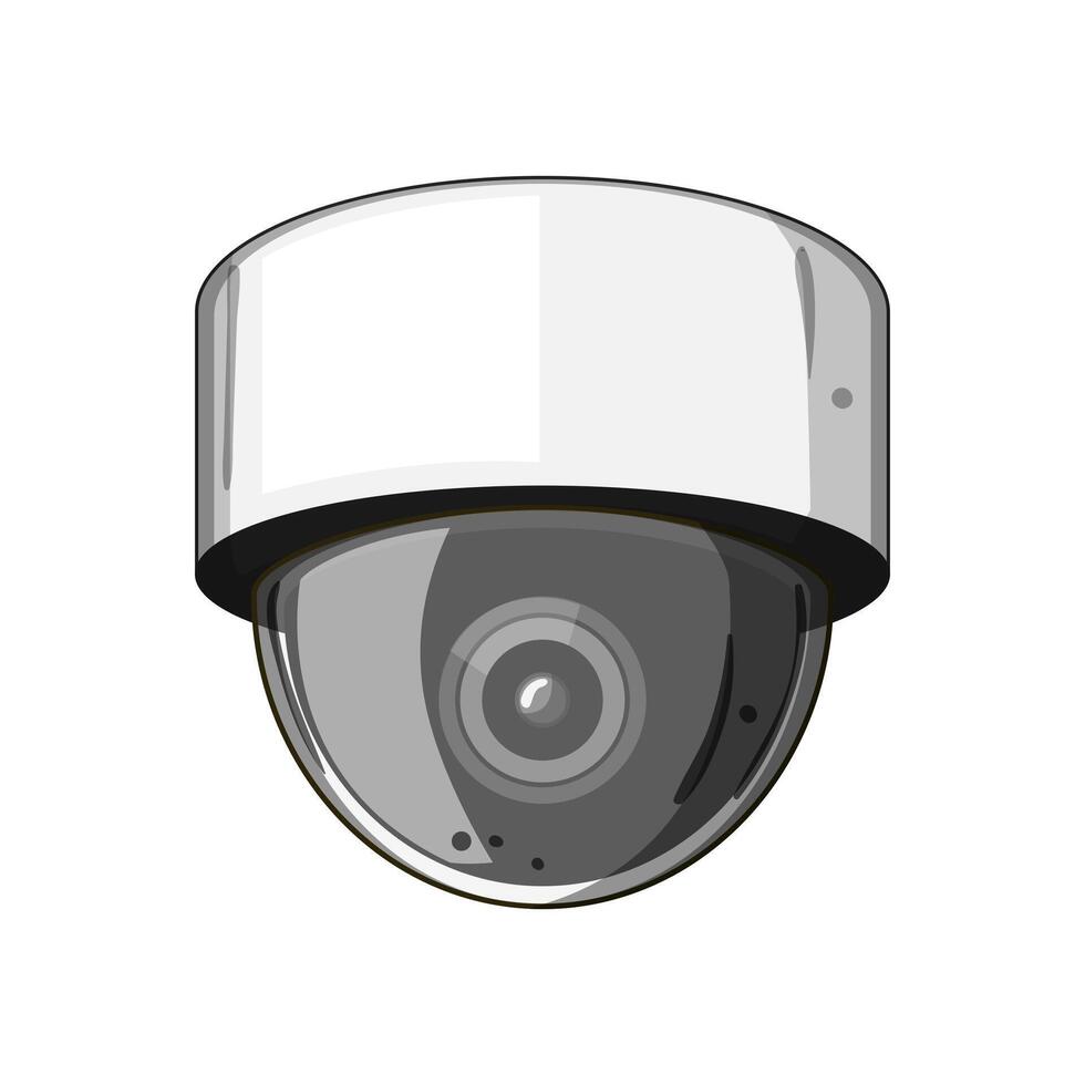 ai facial recognition camera cartoon illustration vector