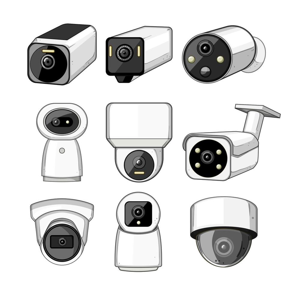 facial recognition camera set item vector