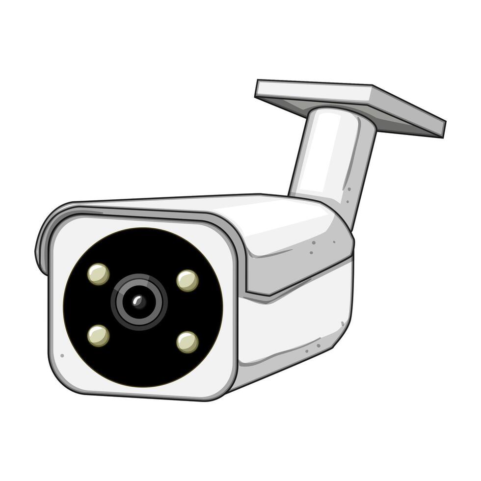 biometrics facial recognition camera cartoon illustration vector