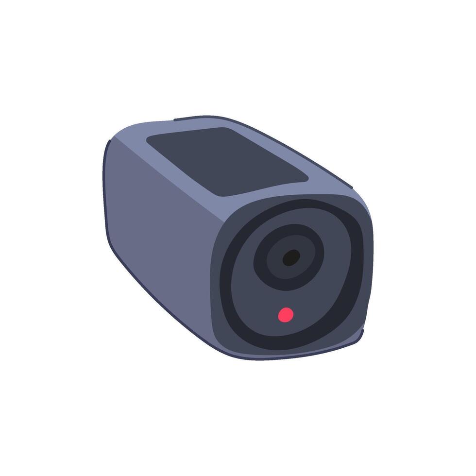 technology facial recognition item camera cartoon illustration vector