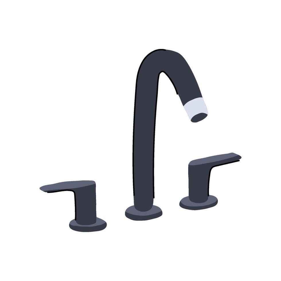pressure faucet low flow cartoon illustration vector