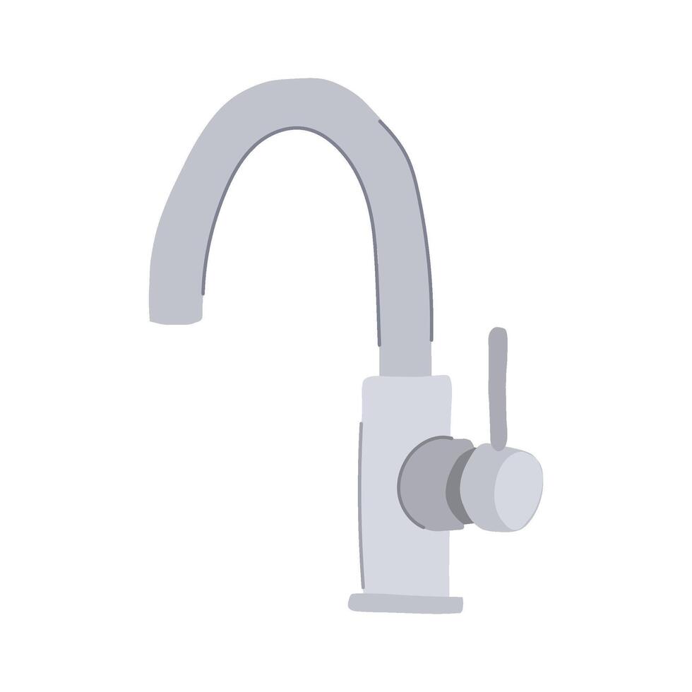 spout faucet low flow cartoon illustration vector